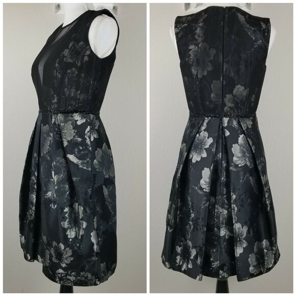 Carmen Marc Valvo Mesh Insert Brocade Cocktail Women's Dress Sz 4 NWT $680 D1 - Picture 3 of 8